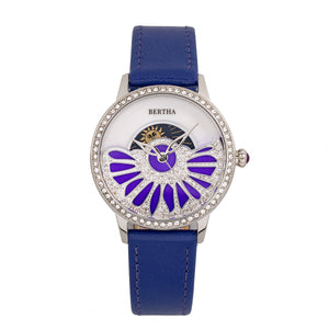 Bertha Adaline Mother-Of-Pearl Leather-Band Watch - Purple - BTHBR8203