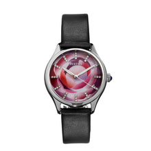 Load image into Gallery viewer, Bertha Georgiana Mother-Of-Pearl Leather-Band Watch - Silver/Black - BTHBS1101
