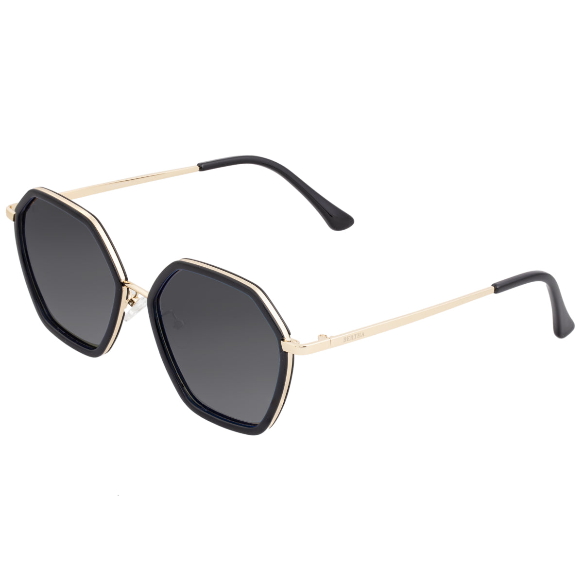NWT Arie Gold Frame Sunglasses with Black Lenses Sirius Gold Black Uni-Sex Rectangle Sunglasses | Aire – AIRE US main image 4