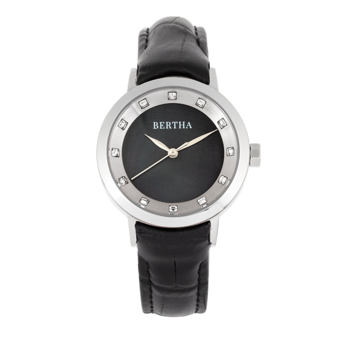 Bertha Cecelia Leather-Band Watch - Black  - BTHBR7501