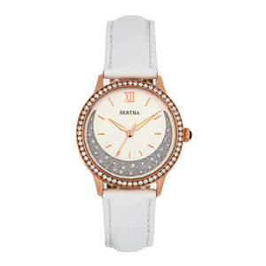 Bertha Dolly Leather-Band Watch - White  - BTHBS1005