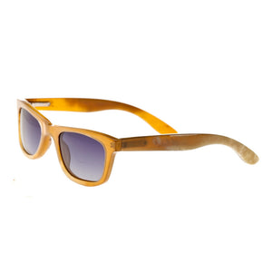Bertha Zoe Buffalo-Horn Polarized Sunglasses - Vanilla/Black - BRSBR008ZC