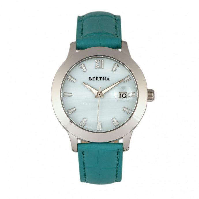 Bertha Eden MOP Leather-Band Watch w/Date - BTHBR6503