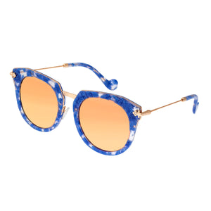 Bertha Aaliyah Polarized Sunglasses - Blue Tortoise/Rose Gold - BRSBR023RG