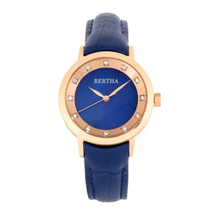 Bertha Cecelia Leather-Band Watch - Blue  - BTHBR7505