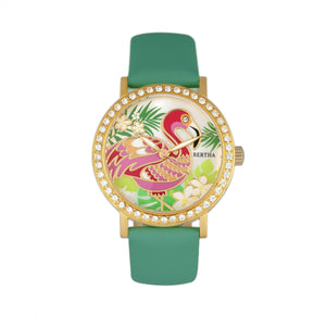 Bertha Luna Mother-Of-Pearl Leather-Band Watch - Turquoise - BTHBR7703