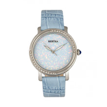 Load image into Gallery viewer, Bertha Courtney Opal Dial Leather-Band Watch - Powder Blue - BTHBR7902
