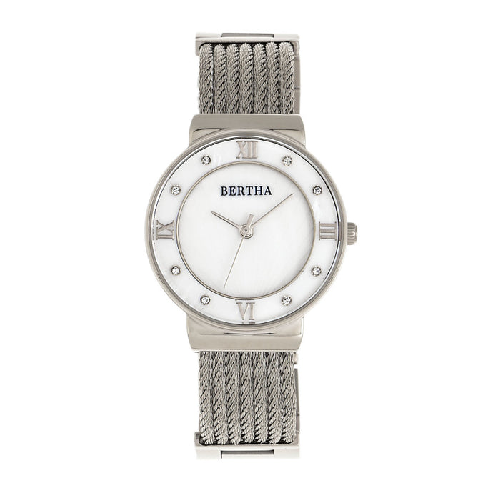 Bertha Dawn Mother-of-Pearl Cable Bracelet Watch - BTHBR9701